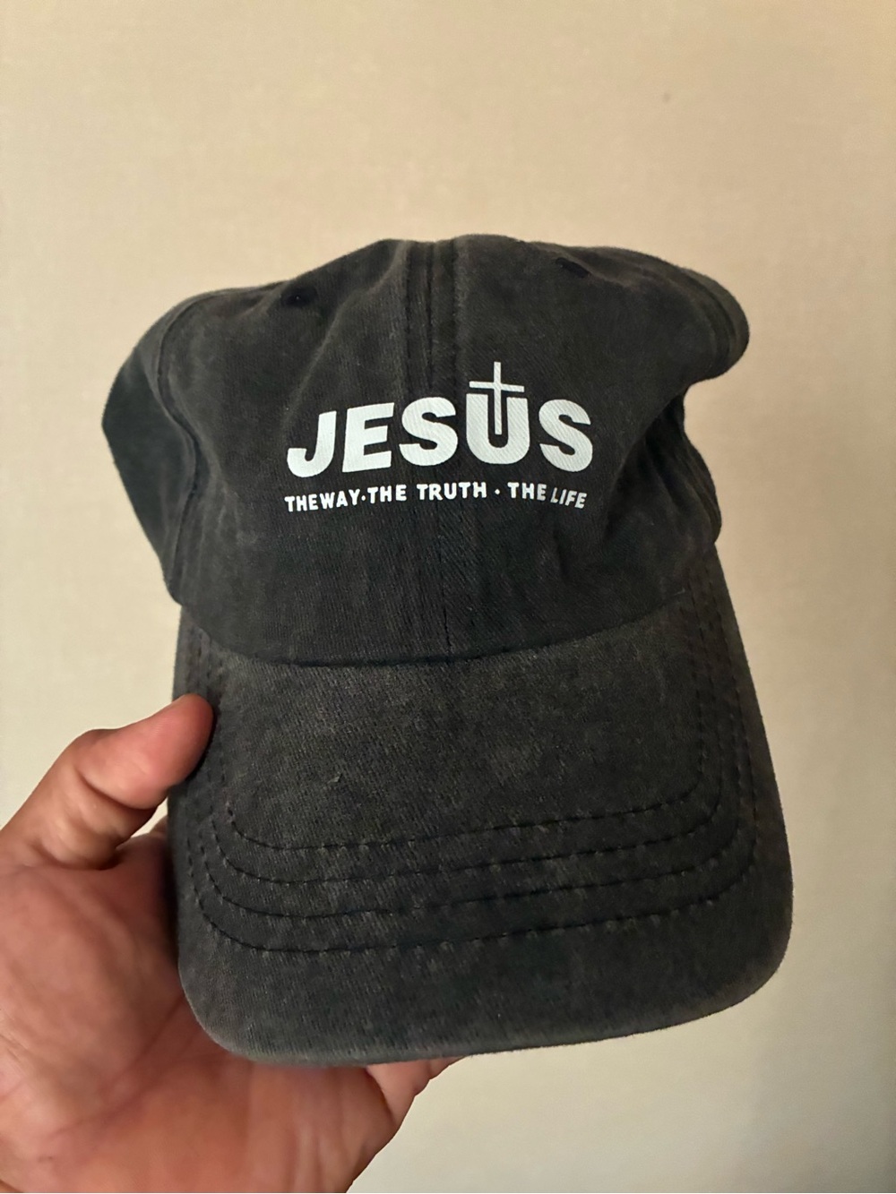 Black Baseball Cap with Adjustable Strap